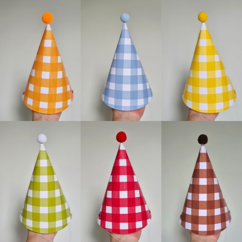 Chapéu grande de festa xadrez/ kit com 6 ou 12 unidades