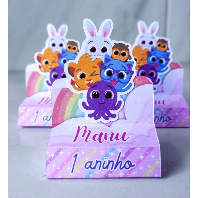 Porta bis duplo com aplique personalizado bolofofos montado - festa infantil, mimos, aniversário