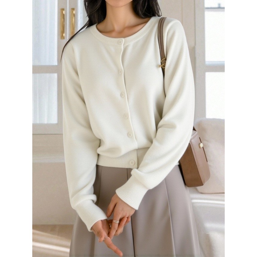 Suéter cardigan feminino com botão confortável macio quentinho | Outono & Inverno