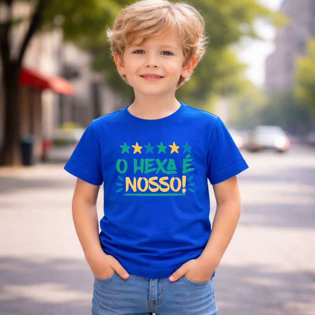 Camiseta Infantil Unissex Algodão Seleção Brasileira Copa Promoção Envio Imediato