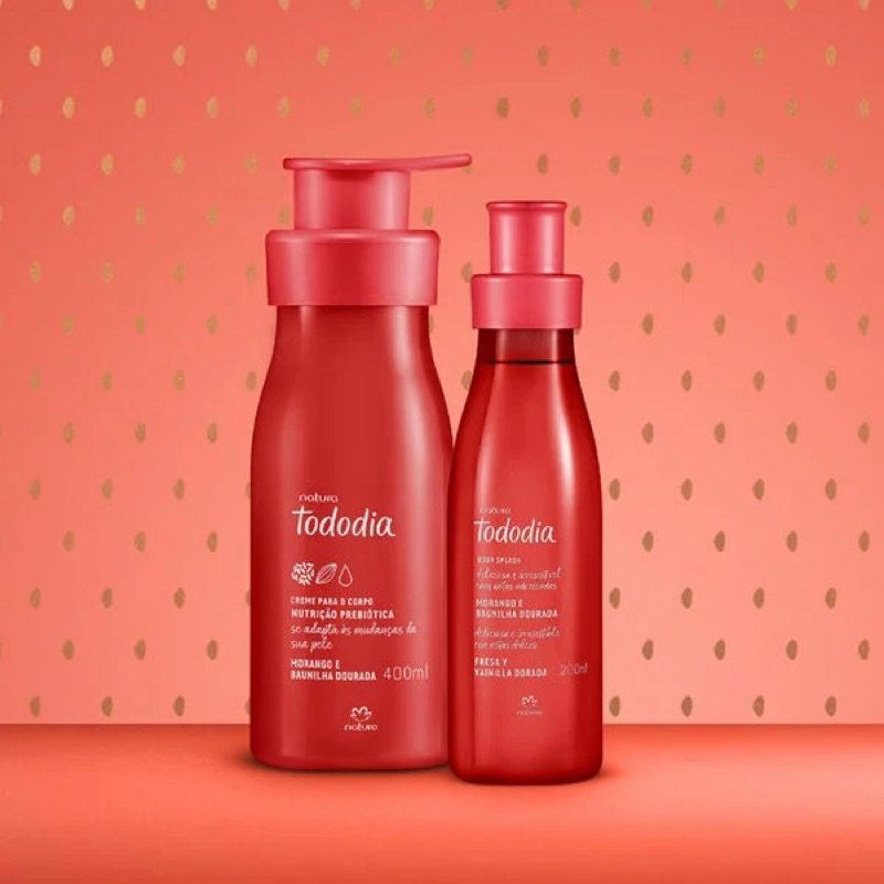 Kit Body Splash + hidratante Natura Tododia Morango e Baunilha Dourada 200 mlr