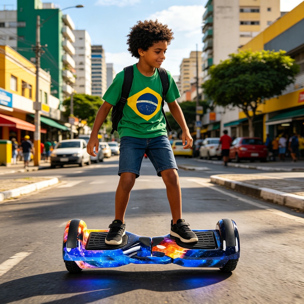 Hoverboard Overboard Infantil Skate Elétrico 6.5" LED Bluetooth Motor Brushless-Skate para Crianças
