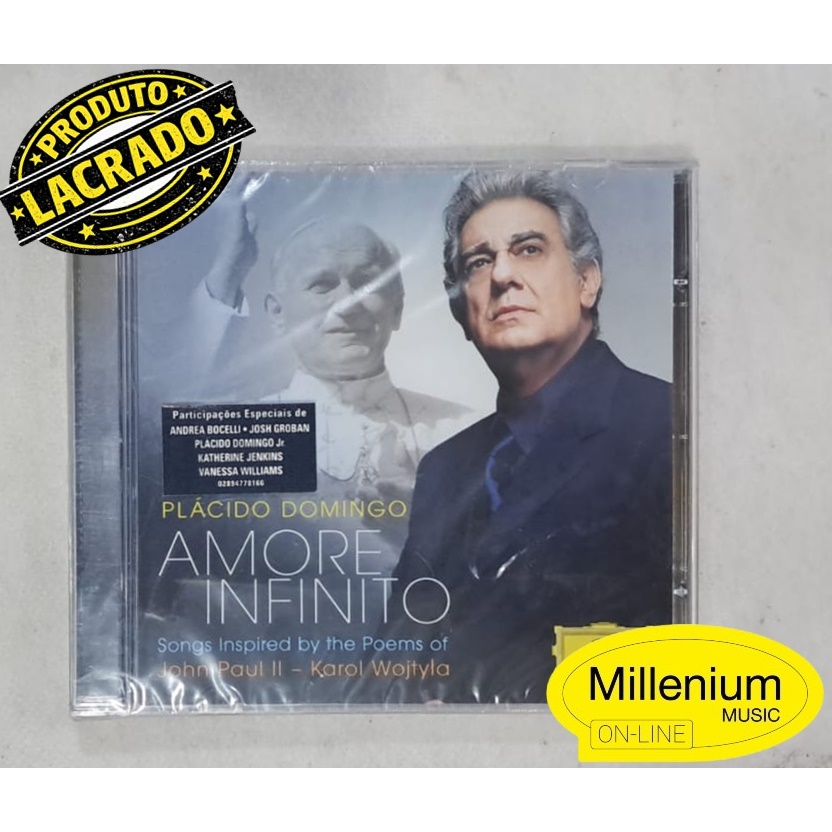 CD Plácido Domingo Amore Infinito  Inspirado Em Poemas De João Paulo II  2008 Lacrado Original Gravadora
