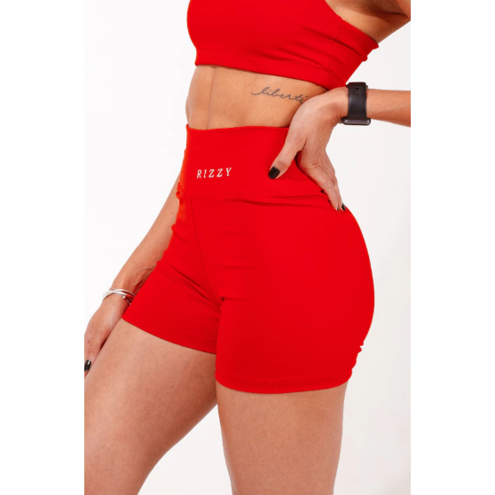 Short Fitness Feminino Cintura Alta Poliamida Zero Transparência Modeladora Academia Treino Esportivo Confortável