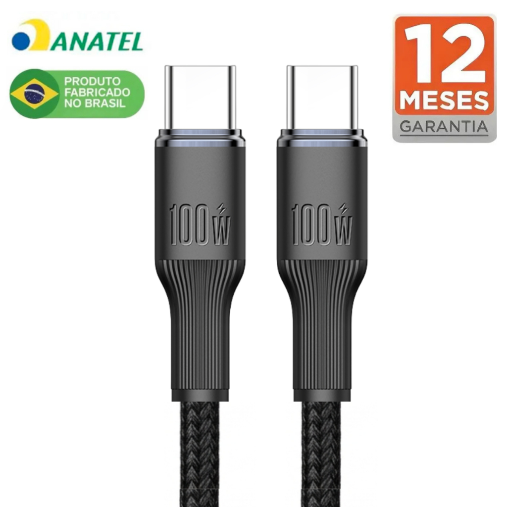 ( Original ) Cabo Carregador 100w Usb C para  Samsung S26 S25 S24 S23 S22 Fe Ultra para iPhone 15 16 17 Pro Max
