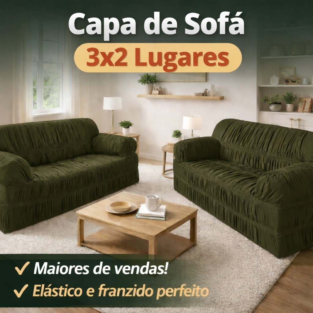 Kit Capa para Sofá 3x2 Lugares Elásticada Malha Gel Ajustável Resistente