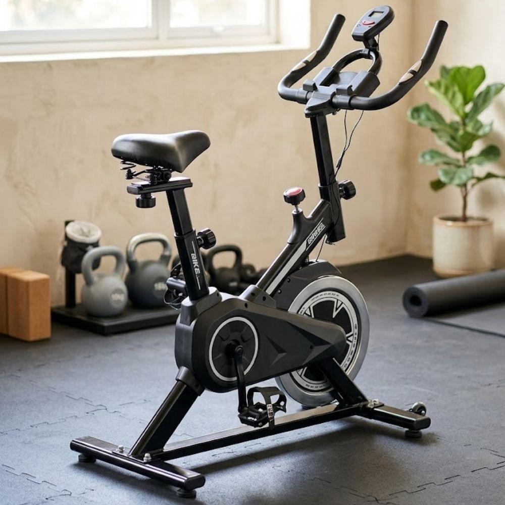 Bicicleta Spinning Start Pro Silenciosa Profissional Compacta Monitor Cardíaco Ajuste de Resistência em Oferta na Shopee