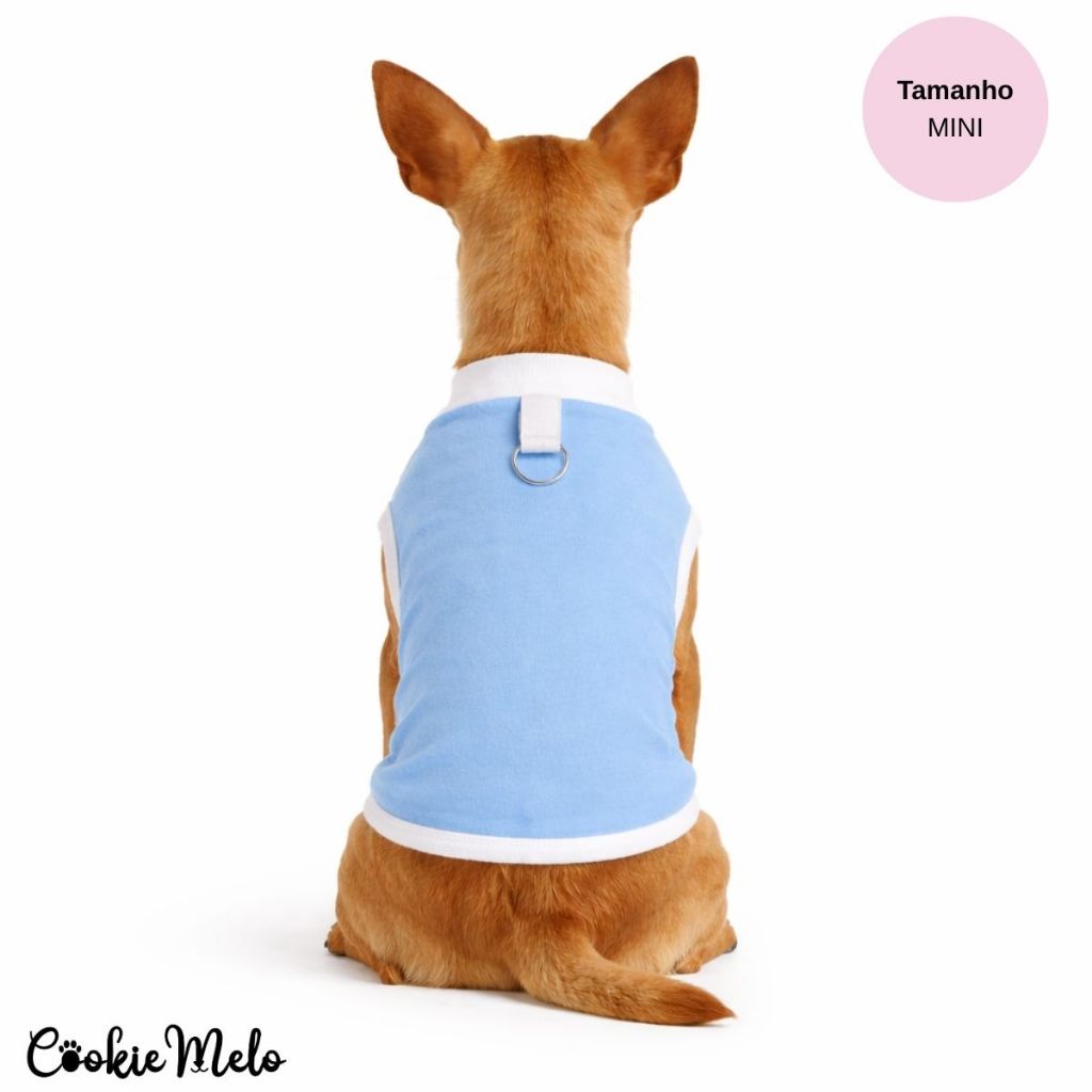 Roupa Roupinha Pet Com Fivela Para Guia Cachorro Gato Porte Pequeno Mini PP