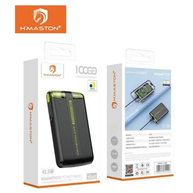 Power Bank H'maston YD60 é a escolha ideal para quem busca praticidade