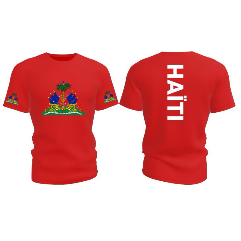 Camiseta Haiti Masculina/Feminina 🇭🇹 | Estampa Bandeira do Haiti | Confortável e Estilosa