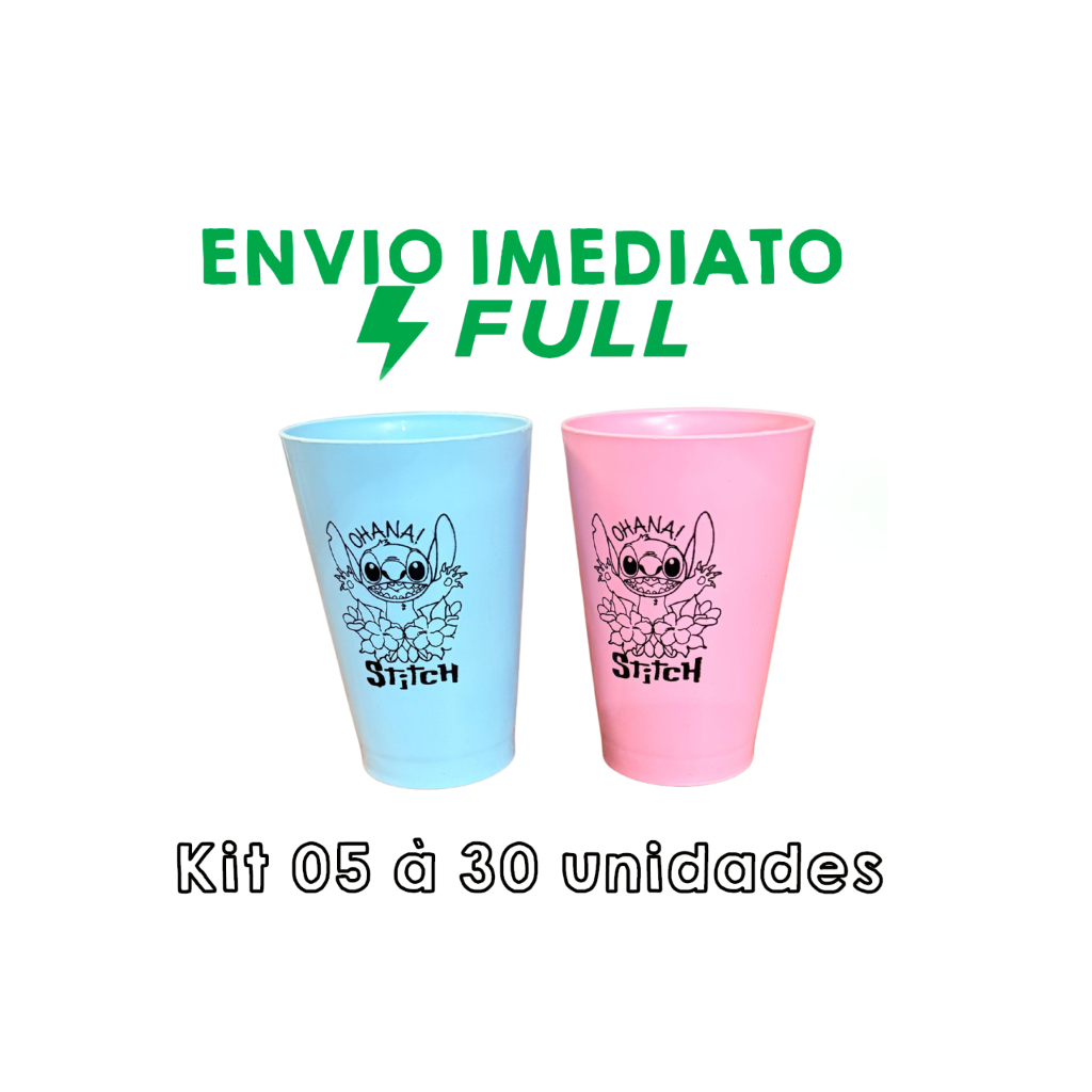 Copo Plástico Personalizada Stitch Lembrancinhas Aniversario Festa
