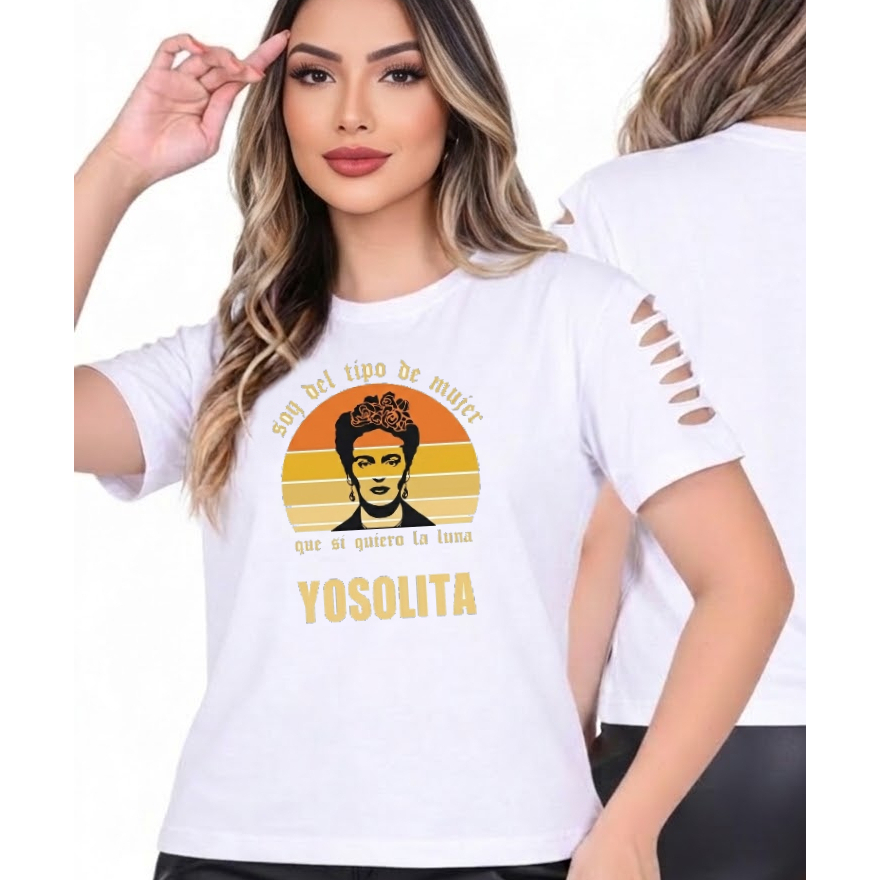 Camiseta Feminina Frida Kahlo Camiseta Retrô Vintage