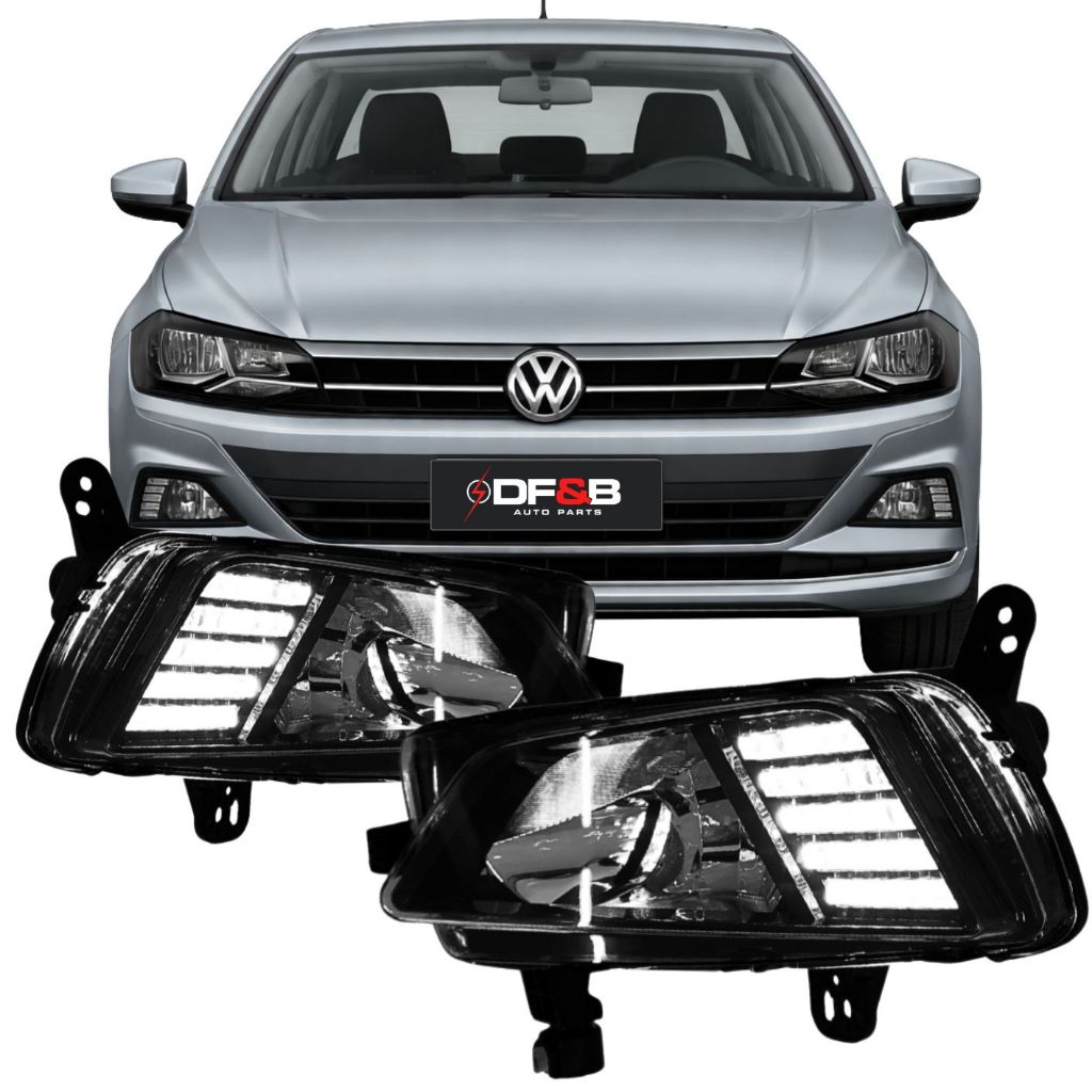 Par Farol Milha Polo Virtus 2017 a 2023 Led Daylight