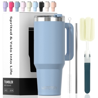 WATERSY-Aço inoxidável 304,Copo garrafa Térmica Inox Parede Dupla tampa Canudo Premium 1182ml em Oferta na Shopee