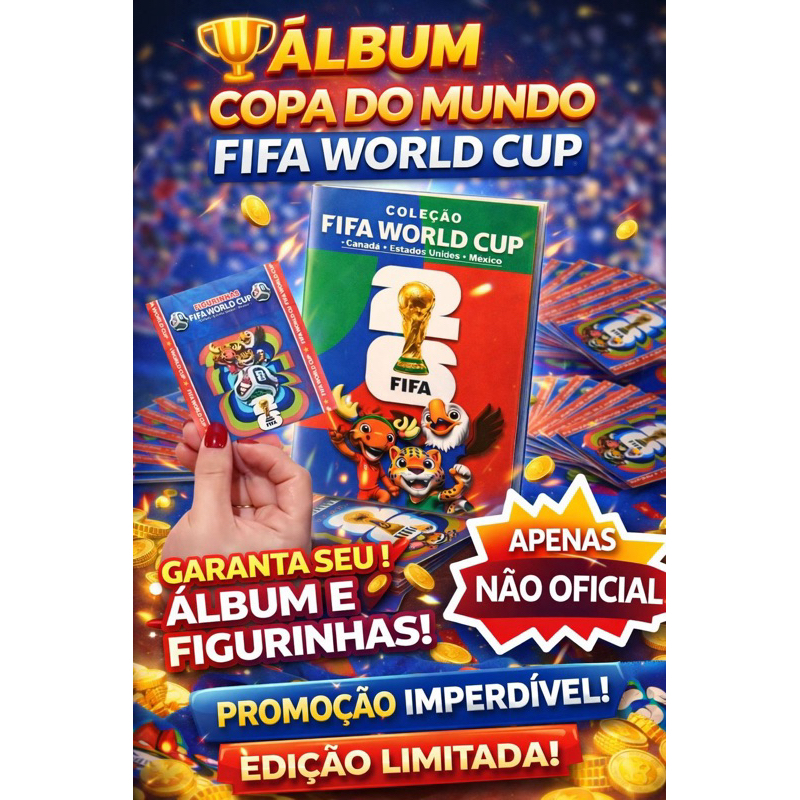 PROMOÇÃO🏆ÁLBUM COPA DO MUNDO FIFA WORLD CUP Álbum + figurinhas cada envelope contem 2 figurinhas alto colante e um card em Oferta na Shopee