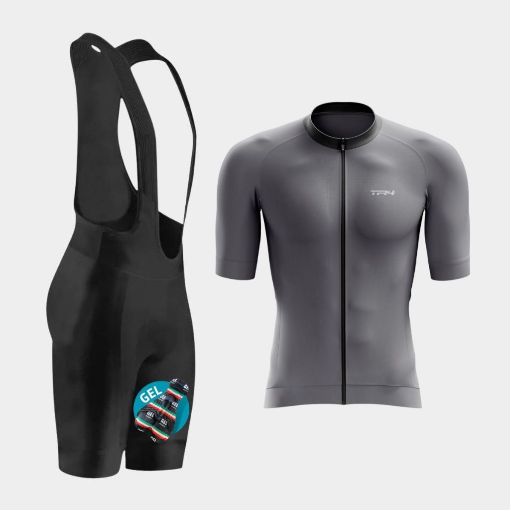 Conjunto Masculino Ciclismo Ciclistas Camisa Premium Zíper Total Bretelle Forro Gel Pedal Bike
