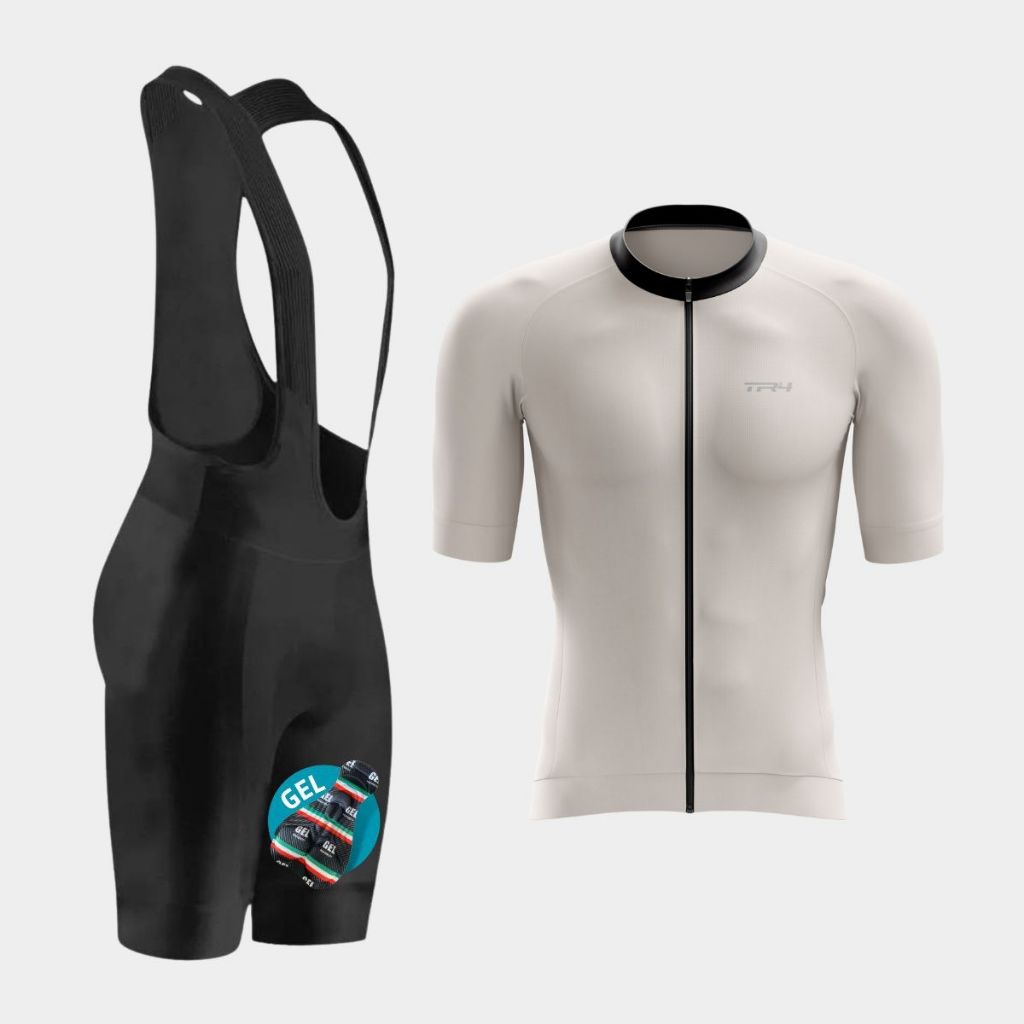 Conjunto de Ciclismo Masculino Camiseta Camisa Bretelle Forro em Gel Bike Pedal Mtb Speed