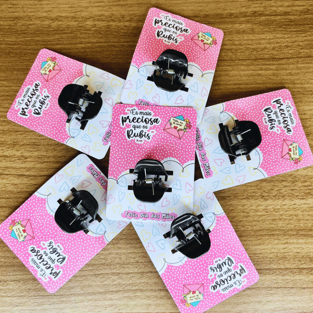 Lembrancinhas Presilha Mimo Cliente Brinde Cabelo Oferta Para Montar Dia das Mães