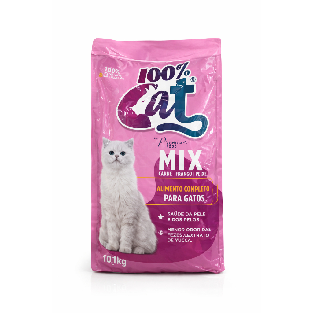 Ração Gatos Biocare 100% Cat Mix Salmão Carne e Frango 10,1 kg