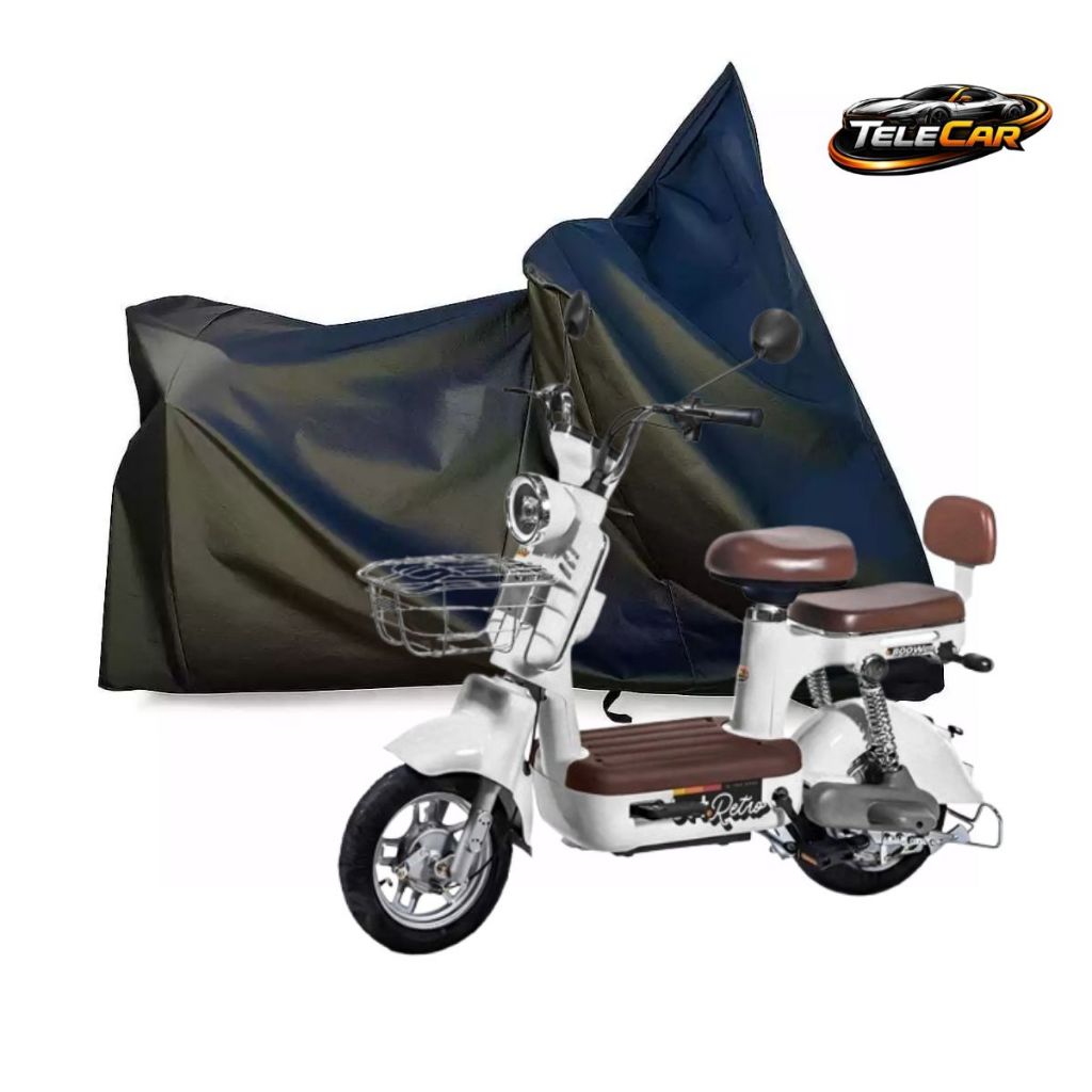 Capa Bicicleta Elétrica Couro Impermeável Proteção UV Poeira Chuva Bike Elétrica Resistente Premium