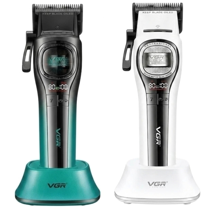Máquina de Cortar Cabelo Vgr V-888C Profissional Clipper Hair + 100un Gola Higienica ou Borrifador ou Pente