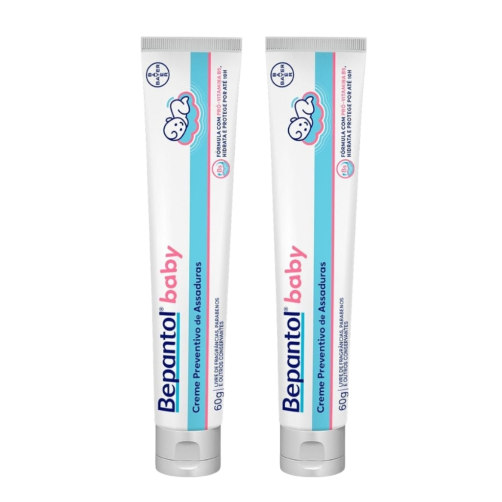 Kit com 2 Cremes Pomada de Assadura 60gr Cada - Bepantol