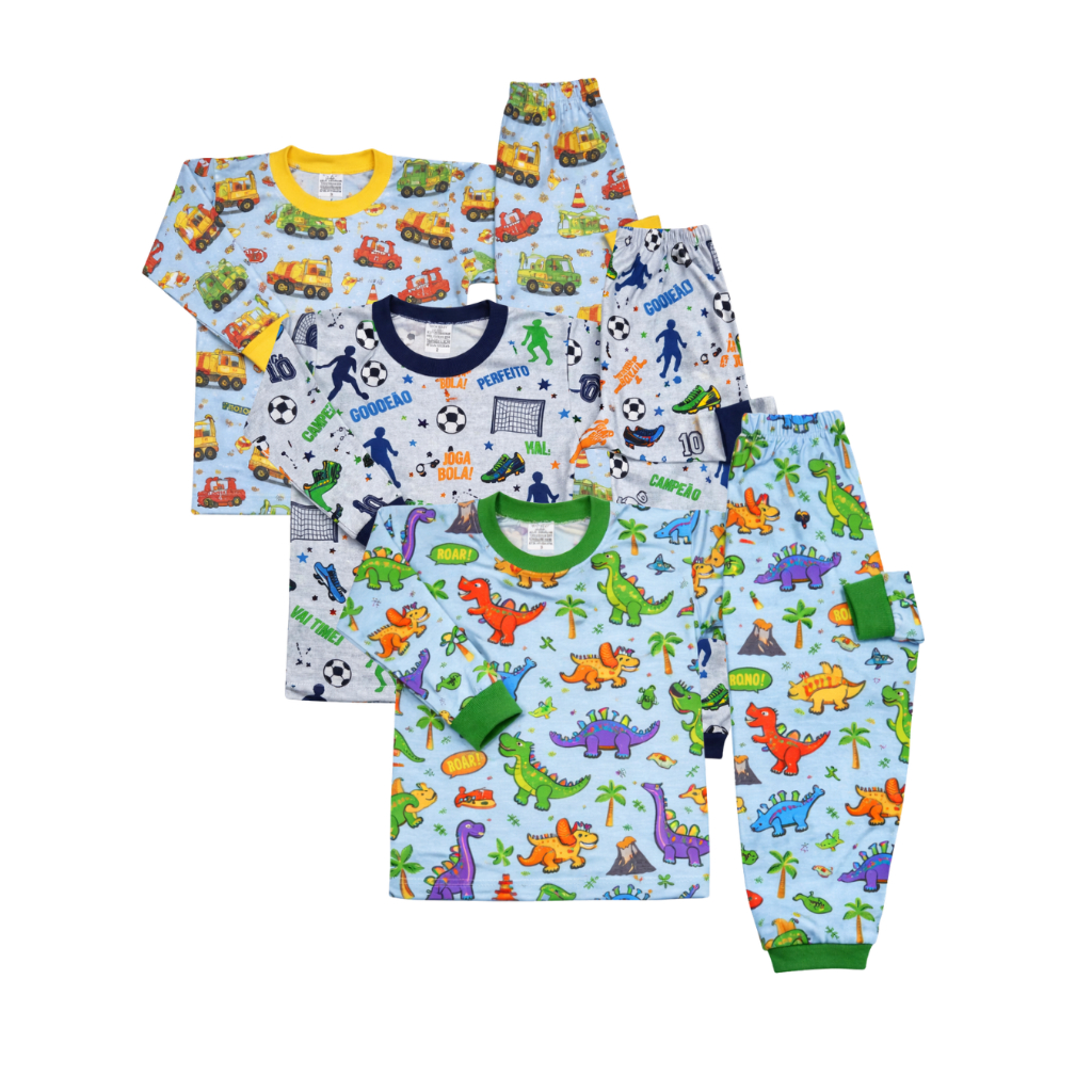 pijamas Infantil Meninos Crianças do 1 a 12 anos