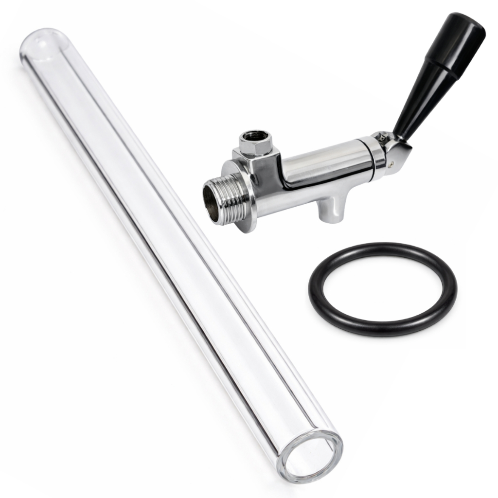 Kit Torneira Com Vidro De Nivel 50cm E Aro Oring Para Cafeteira Marchesoni
