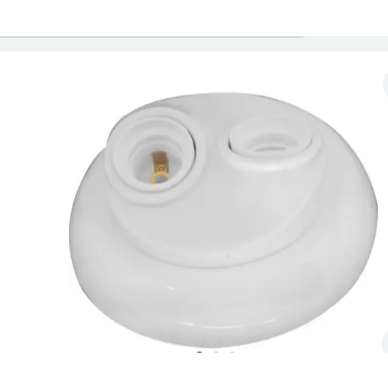 Plafon Luminária Branco Bocal Duplo E27 ( Plafon para 2 Lampadas)