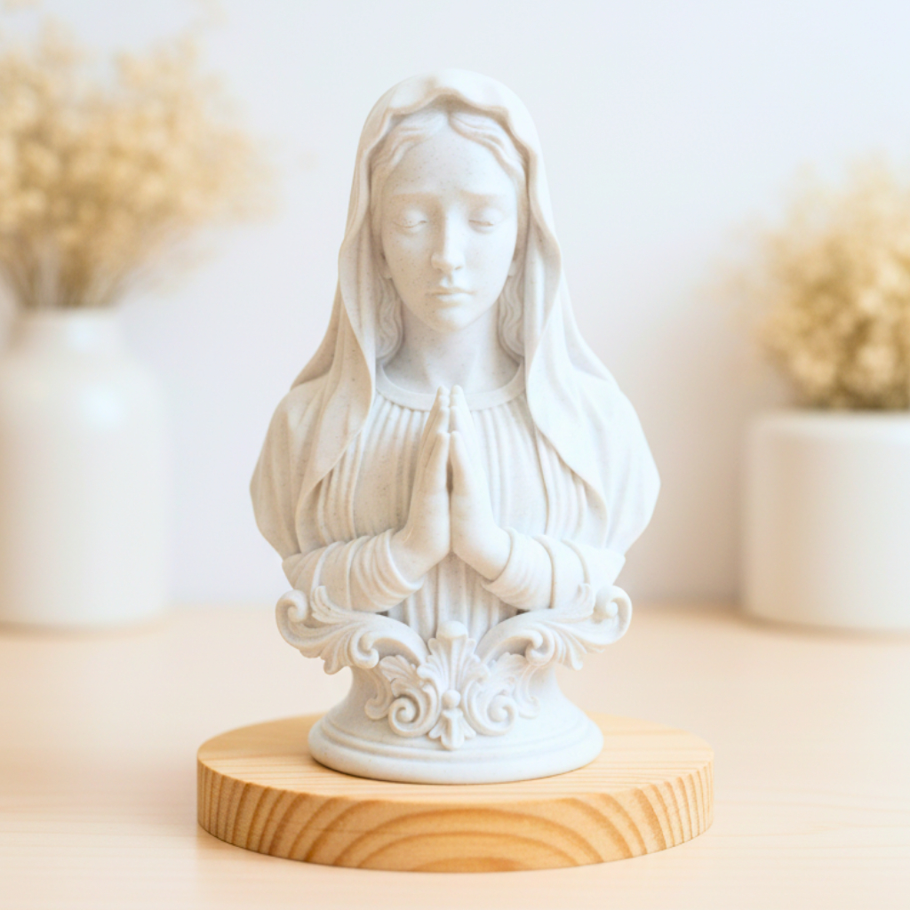 Imagem da Virgem Maria | Católica 15 cm | Imagem Sacra Decorativa Religiosa Presente Proteção do Lar