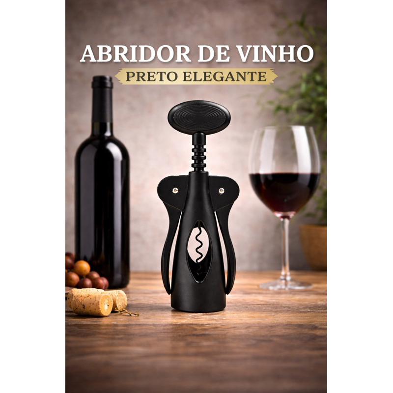 Abridor De Garrafa Vinho Saca Rolha Reforçado Profissional Cozinha Casa Bebida Gourmet