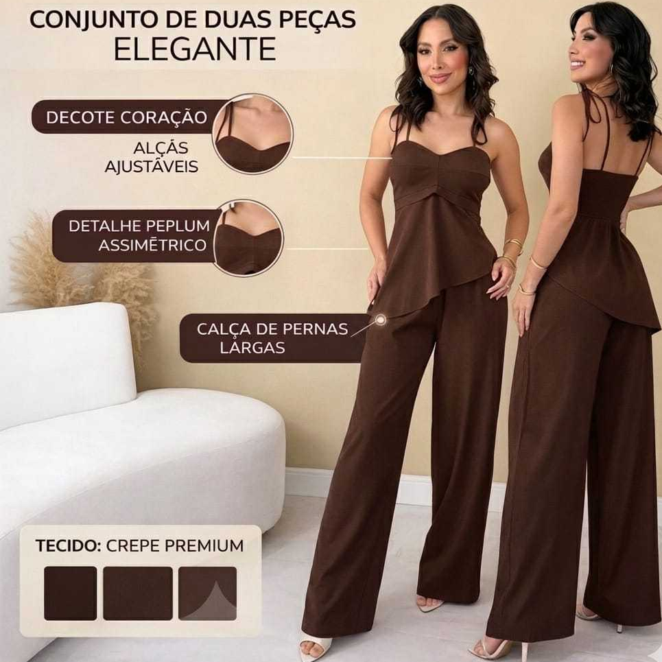 CONJUNTO  FEMININO  TENDêNCIA   ASSIMÉTRICO PREMIUM