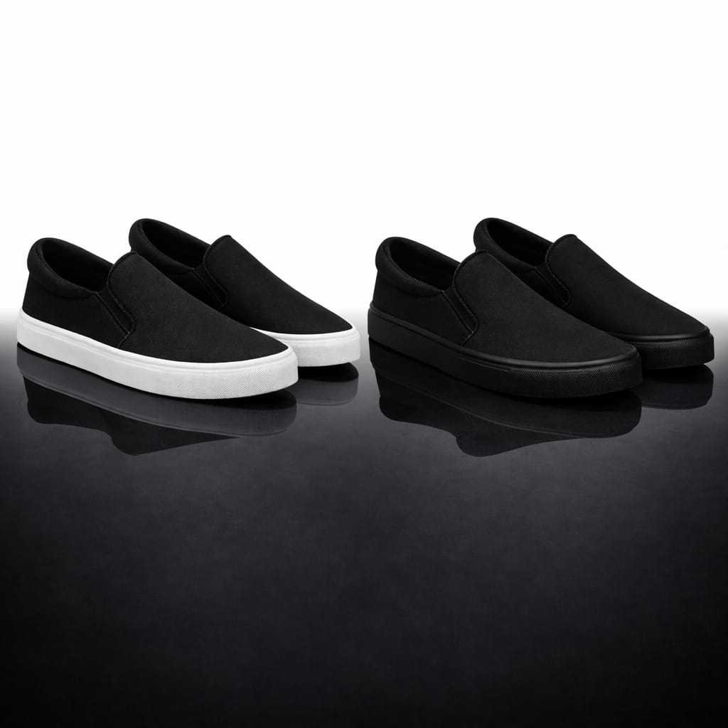 Kit 2 Sapatênis Iate Casual Tênis Slip on Calce Fácil - Esporte Fino - 181/198 - Preto - Unissex