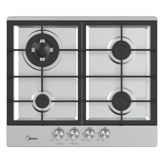 Cooktop 4 bocas a gás inox com mega chama Midea cor cinza bivolt 127/220v