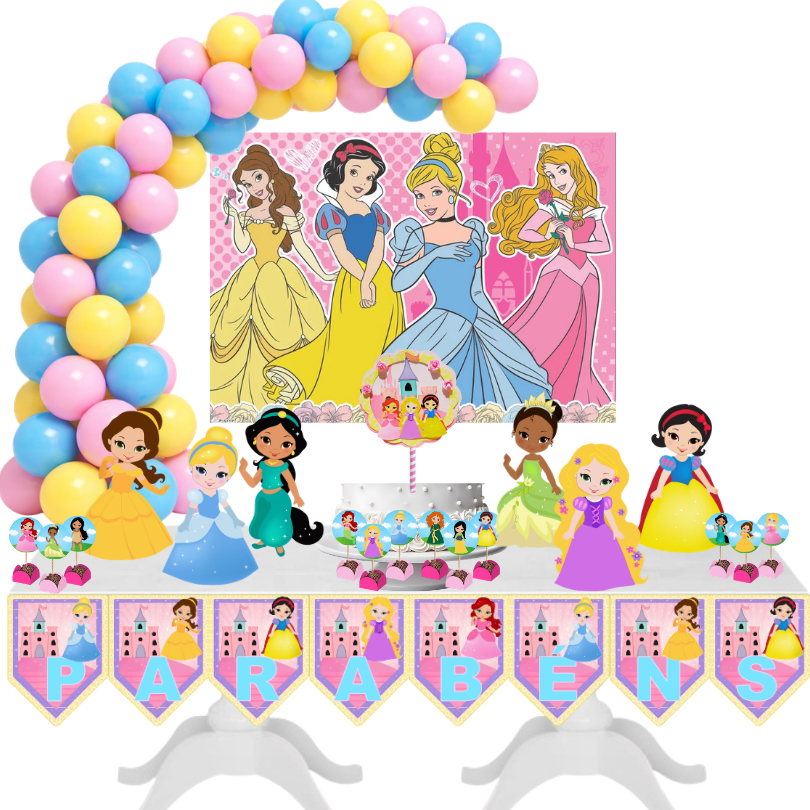 KIT FESTA PRINCESAS  PERSONALIZADO SÓ UM BOLINHO|MÊSVERSÁRIO ANIVERSÁRIO 100 ITENS|LEMBRANCINHA