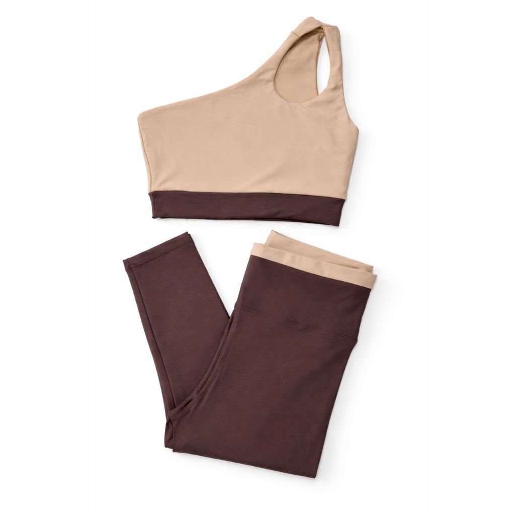 Conjunto Fitness Feminino Bicolor Academia Cintura Alta Modeladora Zero Transparência Alta Compressão Legging + Top