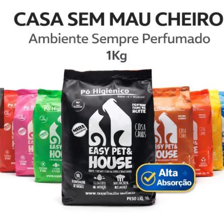 Pó Higiênico Eliminador de Odores para Cachorro e Gato 1kg - Easy Pet & House - Aromas