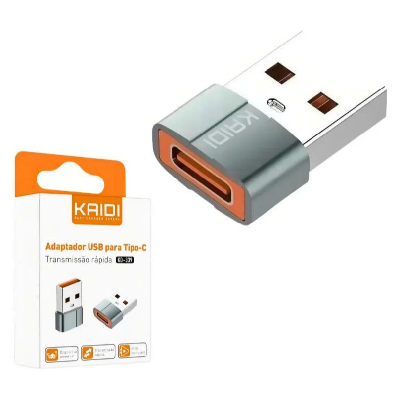 Adaptador OTG USB 3.0 Para Tipo C Transferencia De Dados Alta Velocidade Metal Kaidi