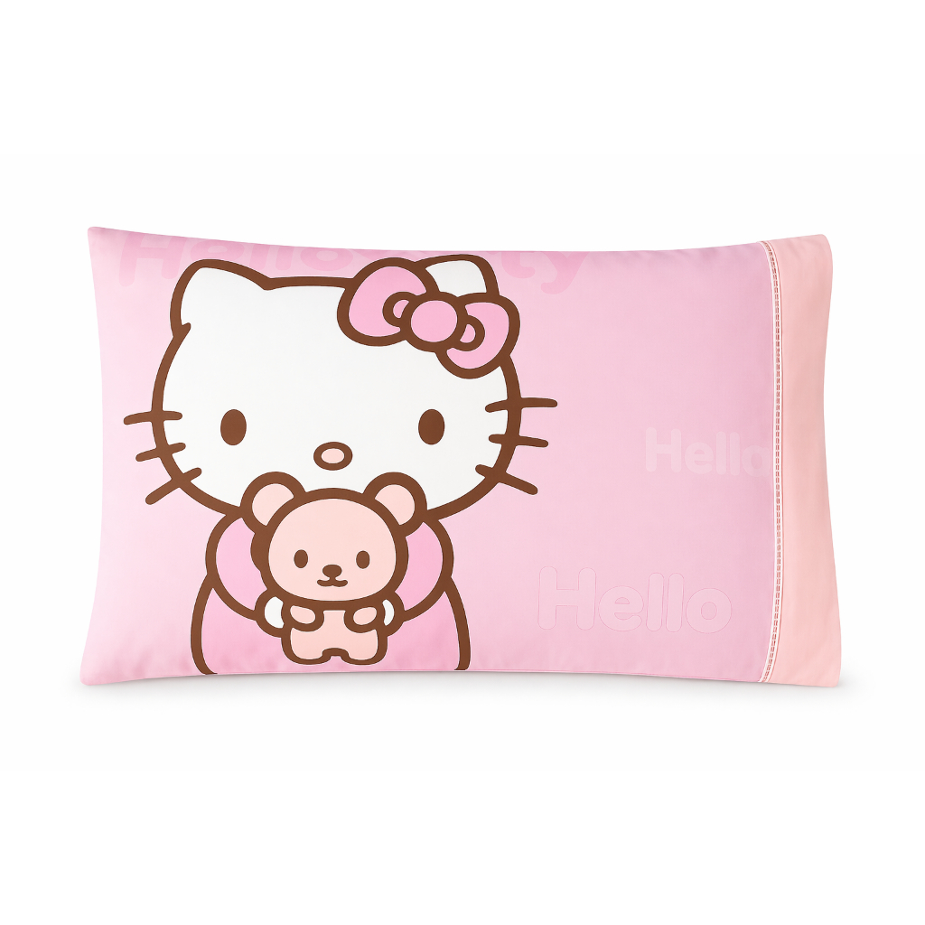Capa Fronha de Travesseiro Infantil Ponto Palito Hello Kitty Rosa 50x70 Menina Toque Macio em Oferta na Shopee
