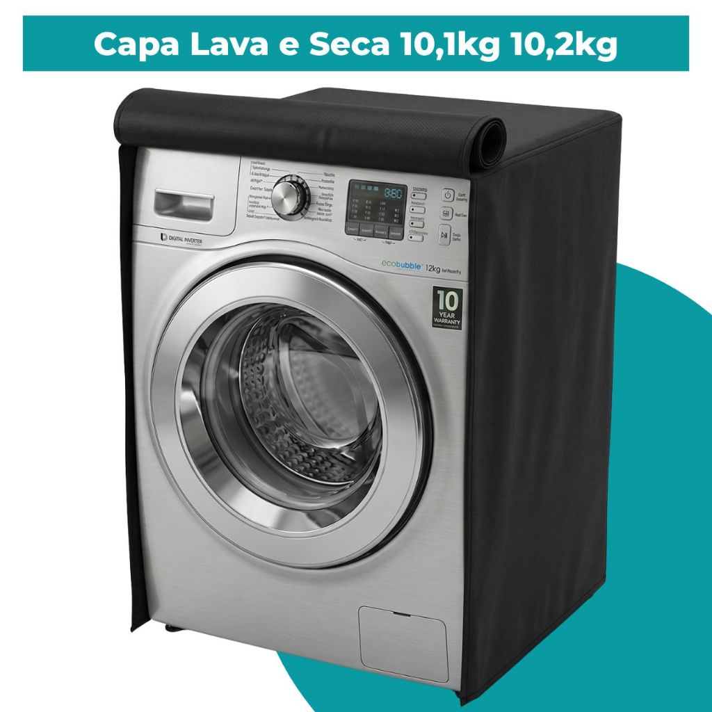 Capa Lava e Seca 10,1kg 10,2kg Samsung Lg Impermeavel Protetora Sol Chuva Poeira