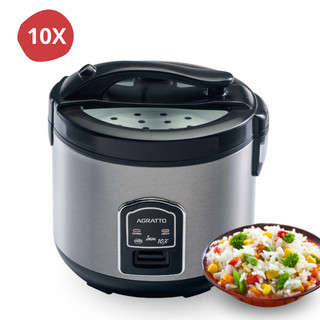 Panela Elétrica de Arroz 10 Xicaras Elétrica Agratto Visor Vidro
