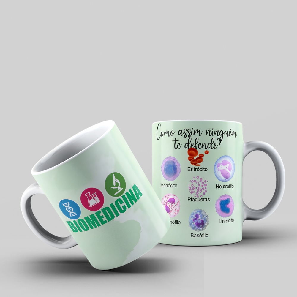 Caneca Biomedicina Células de Defesa Hematologia Laboratório ☕️🔬 e 🩸