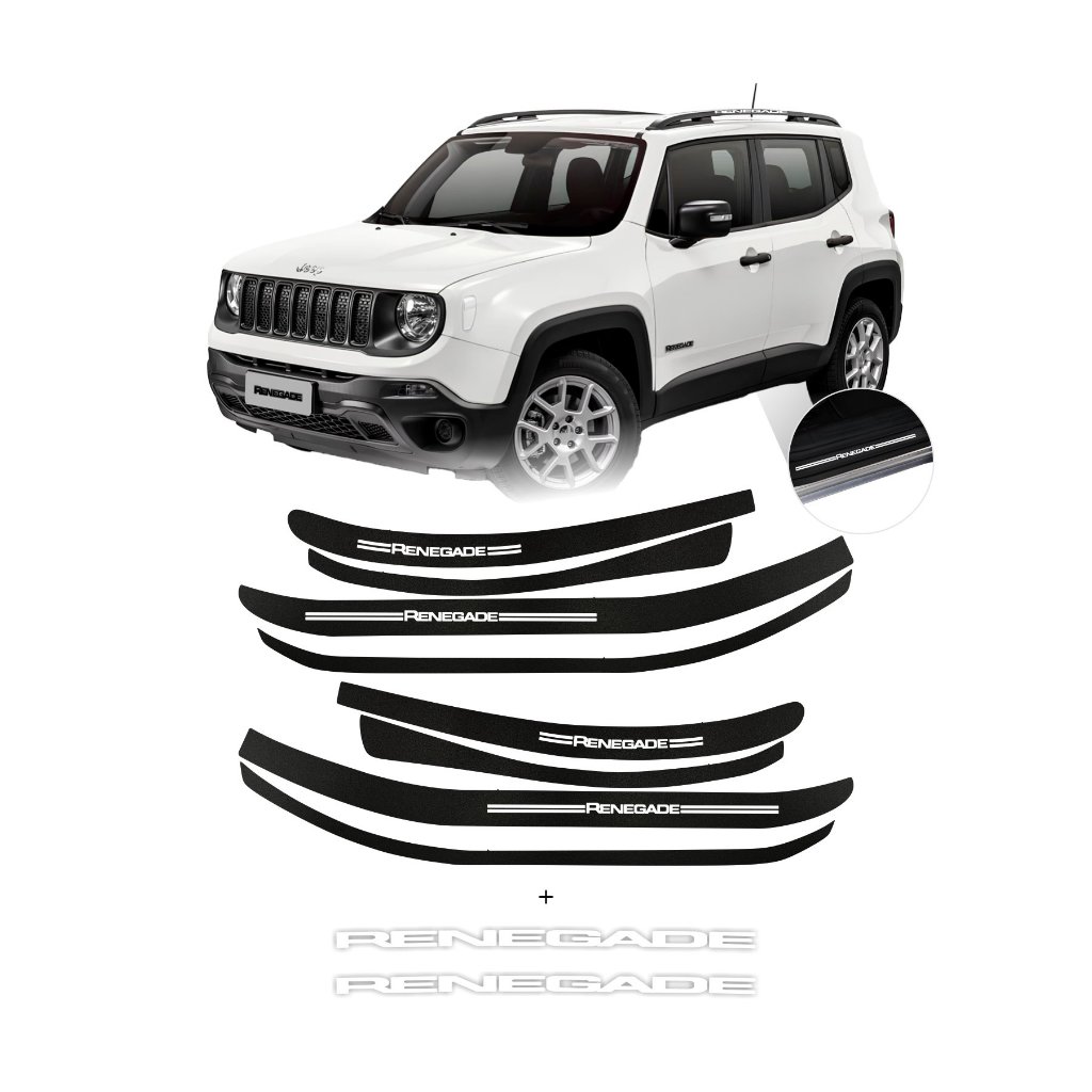 Kit Adesivos Jeep Renegade Longarina + Soleiras Protetoras
