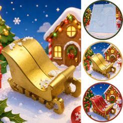 1~5 Forma BWB Com Silicone (3 partes) Para Chocolate Cód. 138 - Trenó 140g. Natal, Festa Natalinas (CHOCO)