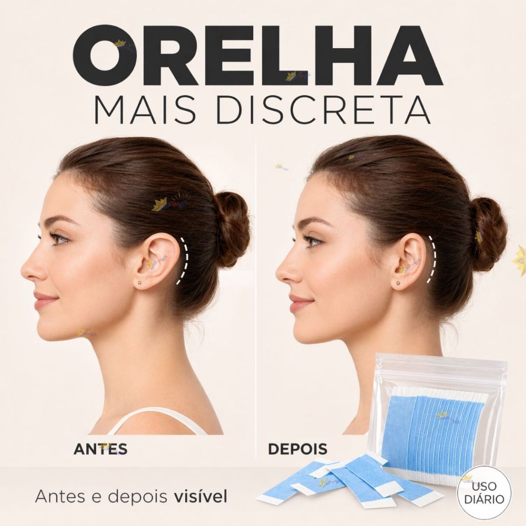 Fita Adesiva Dupla Face Extra Forte para Correção de Orelhas de Abano