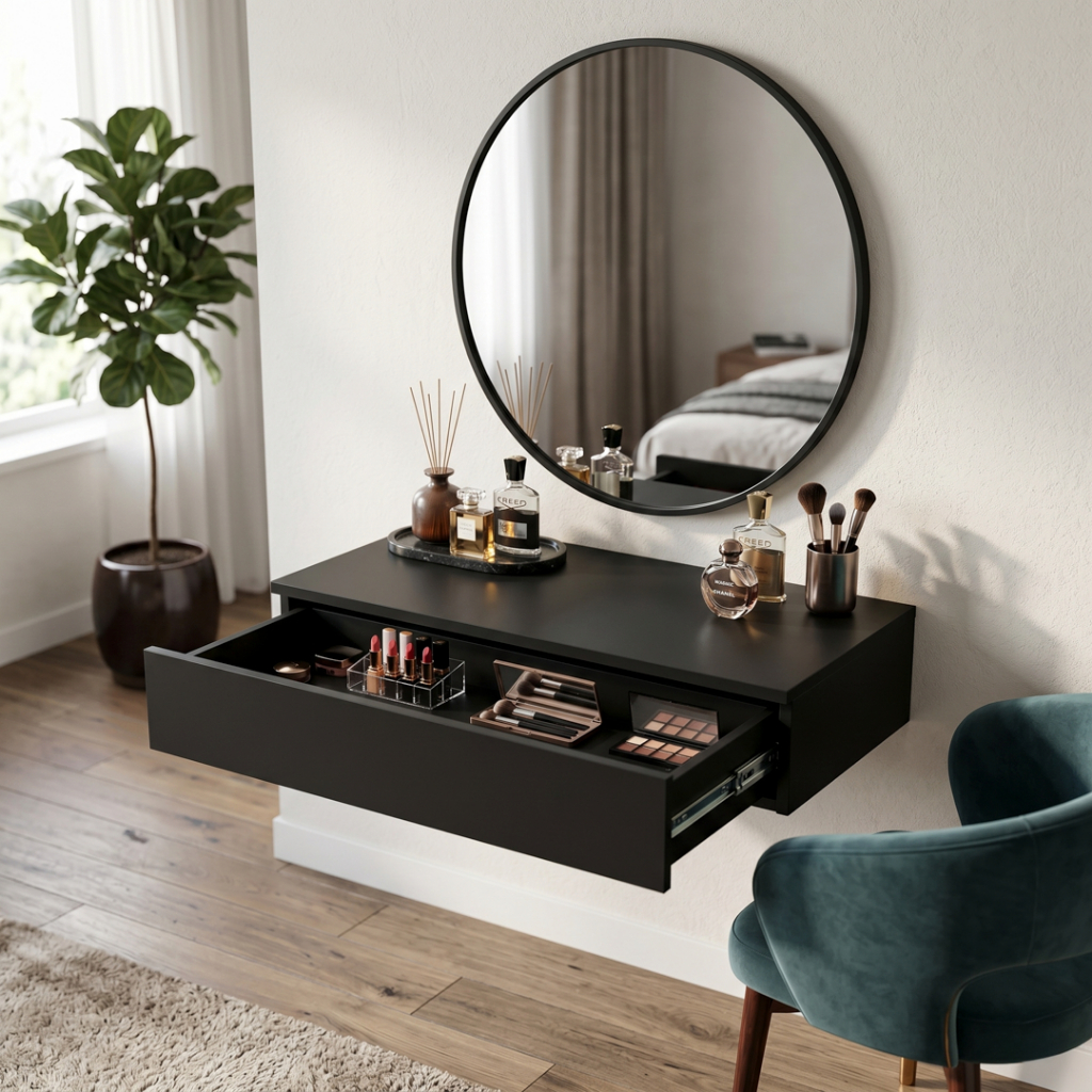 Penteadeira Suspensa com Gaveta Multiuso Organizadora Maquiagens Hall de Entrada