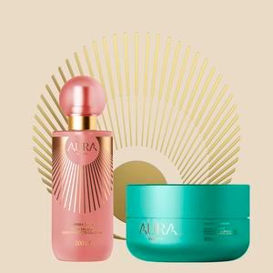 Body splash Aurora Shine 200ml + Manteiga Iluminadora Afrodite Garden 200ml