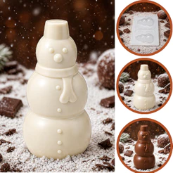 1~5 Forma BWB Com Silicone (3partes) Para Chocolate Cód.126- Boneco de Neve 170g. Natal, Festa Natalinas (CHOCO)