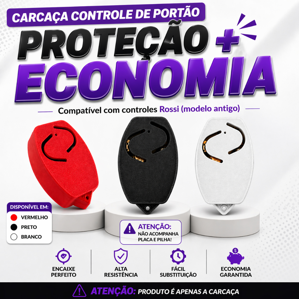 Capa Carcaça Caixa Plástica Controle Rossi Multicores