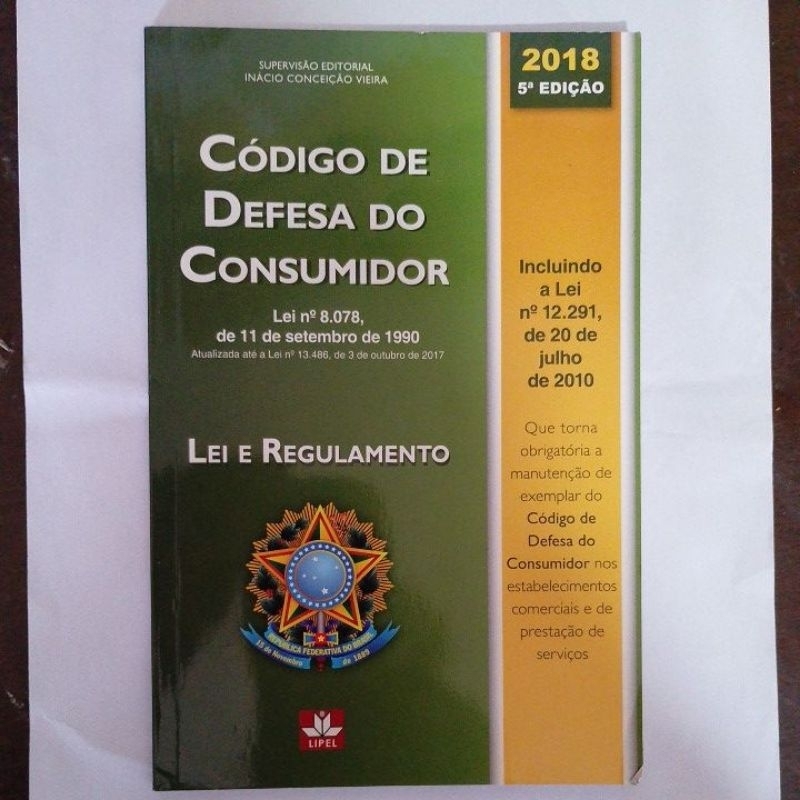 LIVRO CÓDIGO DEFESA DO CONSUMIDOR 2018